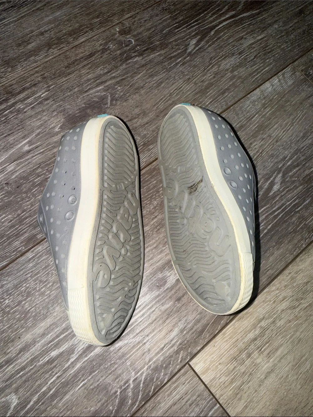 Native Kids Slip-On Water Shoes in Light Gray and Cream